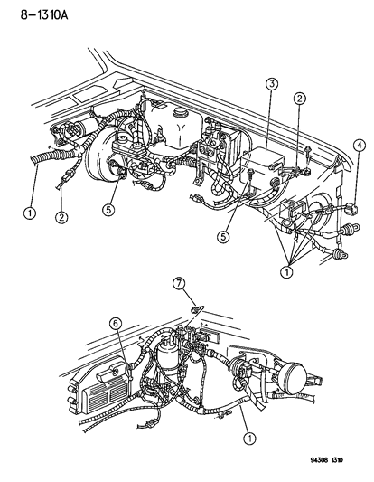 1990 Dodge Daytona Holder, Iso Relay, Rear Diagram for 4481478