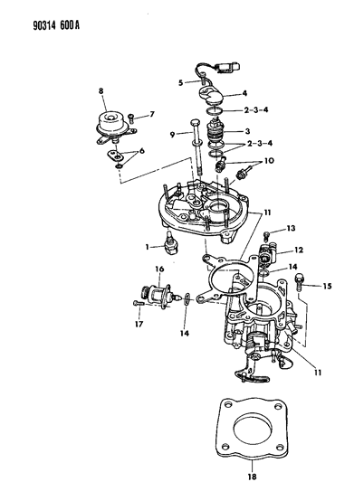Throttle Body Diagram for 4886525AA