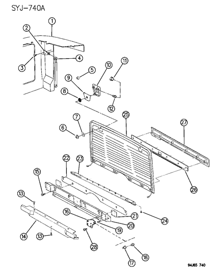 1986 Jeep Grand Wagoneer Screw, .190-24X.120 Diagram for J4007387