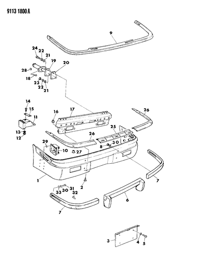 2006 Dodge Grand Caravan U - Nut, Reinforcement To Support Bracket Diagram for 6100042