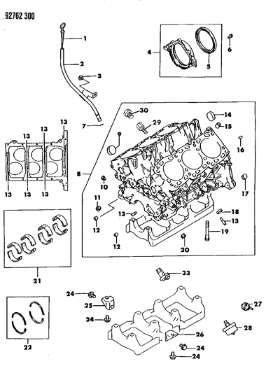 Cap, Cylinder Block (Sealing, 41) Diagram for MD096863