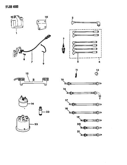 Wire Set, Ignition , (Includes Coil Wire) Diagram for 83507178
