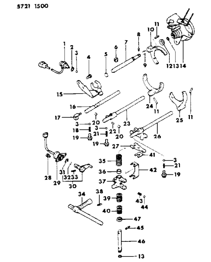 Snap Ring , (8) , Q Engine 4, 5 Speed Diagram for MF522406
