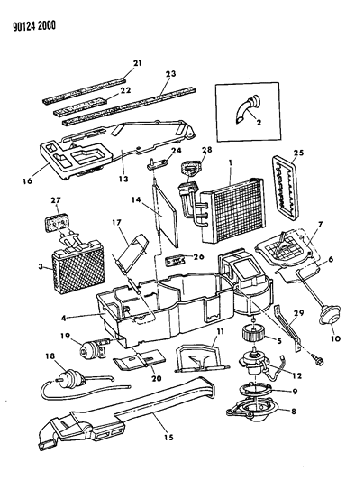 2020 Dodge Challenger Coil, A/C. Evaporator Coil Complete Diagram for V9900022