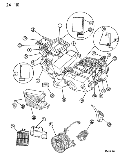 Evaporator A/C With Liners Diagram for V9900015