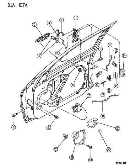 2018 Chrysler Pacifica Clip, Speaker To Front Door Trim Panel Diagram for 6033255
