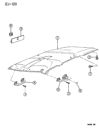 2014 Jeep Grand Cherokee Handle, Assist, Right Front Diagram for 5DG02MV4