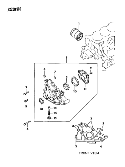 1992 Dodge Colt Filter, Engine Oil Diagram for MD135737