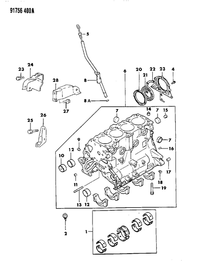 Bearing, Balance Shaft Rear, Up To 7/85 Standard Diagram for MD103723