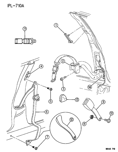 1996 Dodge Neon Cover, Adjustable Turning Loop (European) Diagram for JV77PX9