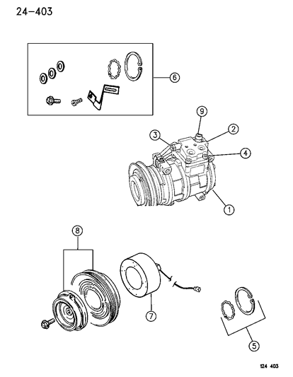 2022 Chrysler Voyager Compressor Assembly, W/Clutch Diagram for R1017209