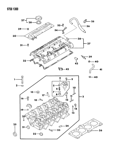 Bushing, Cylinder Head (10X16) Dual Cam Diagram for MD132806