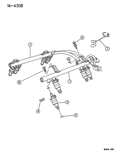 2004 Chrysler Concorde Injector, Fuel Diagram for 4554127
