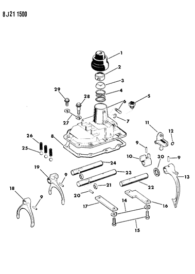 Boot, Shift Lever Diagram for J8132422
