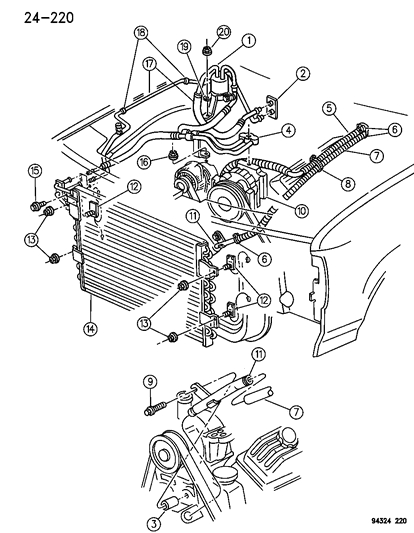 1990 Dodge Daytona Orifice Liquid Line Diagram for 55036182