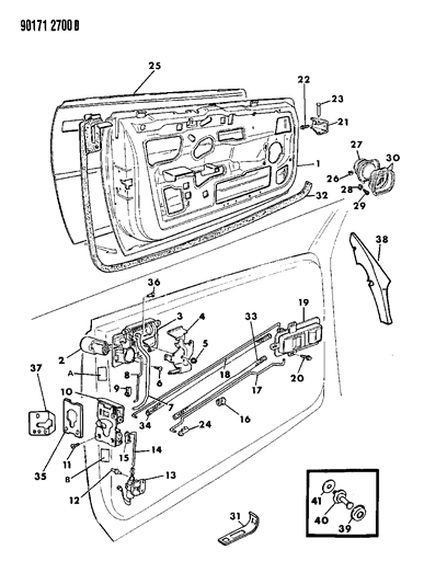 1990 Chrysler TC Maserati Seal, Hinge Pillar Belt, Right Diagram for 4480729