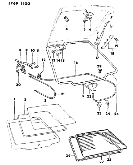 Damper, Tailgate Diagram for MB337035