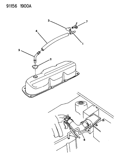 2014 Dodge Challenger Hose, Cylinder Head Cover To Crankcase Vent Valve Diagram for 4315772