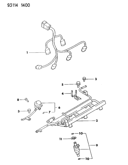Injector Kit Diagram for MR579004