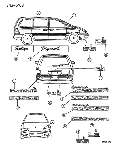 Decal, Liftgate, "Dodge" Diagram for HS30RWH