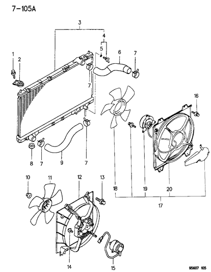 Hose, Radiator, Upper Diagram for MB906426