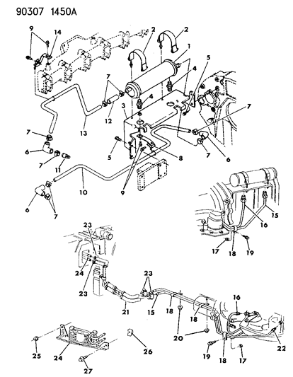 Hose Transmission Oil Cooler Diagram for 4638704