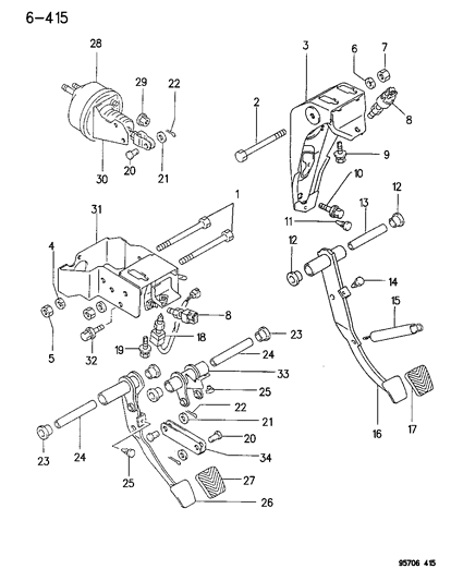 Switch, Stop Lamp, Manual / Automatic Transmission Diagram for MB435457