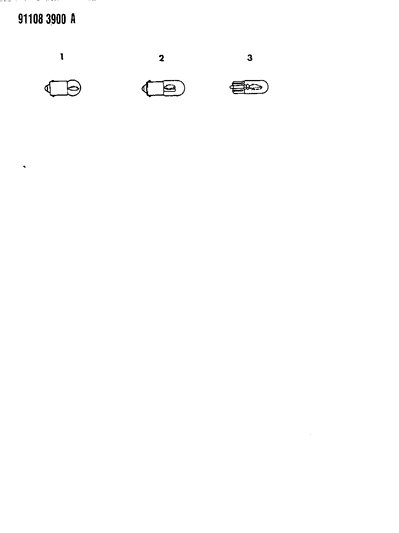 1991 Dodge Shadow Bulb, Non - Dimming Lamps Diagram for 9427943