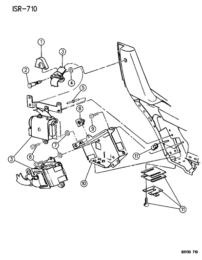 2015 Jeep Renegade Spacer, Seat Belt Retainer To Frame 1992-93 Diagram for 4708494