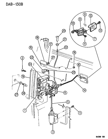 2016 Ram 3500 Washer, Door Latch Striker Diagram for 6026361