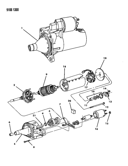 1989 Dodge Aries Starter, 5227282 Diagram for R5233006