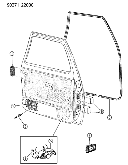 1990 Jeep Wrangler Bezel, Switch Diagram for 5CC13KS8