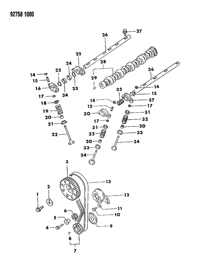 1992 Dodge Colt Bolt, Flange (8X38) 7T Diagram for MF140232