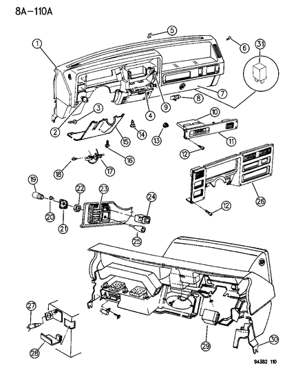 1990 Dodge Daytona Knob, Cigarette Lighter (Black) Diagram for 4350066
