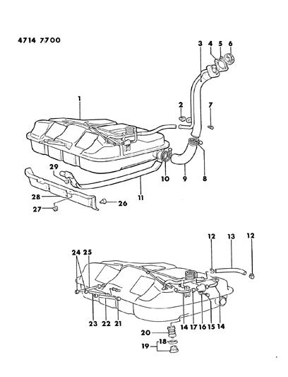 1989 Dodge B350 Clip Fuel Tank 11.6 Diameter Diagram for MS660163