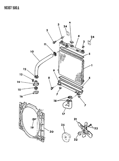 1990 Dodge Dakota Thermostat Assembly Diagram for 4494469
