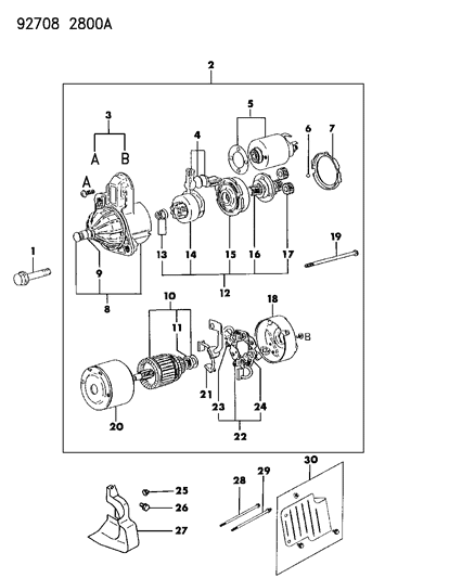 Bolt, Flange 10X55, K Engine Automatic Transmission Diagram for MF140269