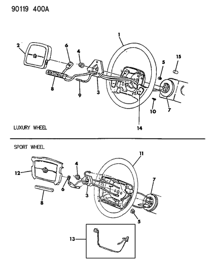 Wheel, Steering (Sport), Leather Diagram for WM17JDX