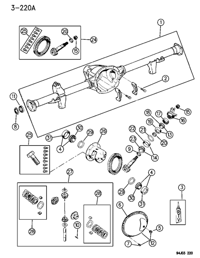 Gear Kit Center Differential Diagram for 4773010
