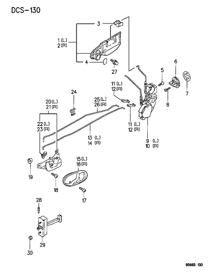 Handle, Front Door Outside, Left (Paint As Required) Diagram for MR712044