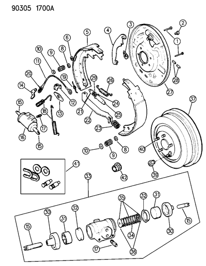 Shoe And Lining Package, Axle Set (1988) Diagram for V2012755AB