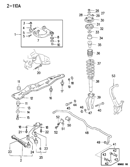 Bolt, Front Suspension Lower Arm (12X60) Diagram for MF101320