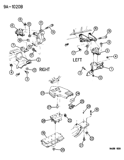 2007 Chrysler 300 Nut, Engine Rear Support Insulator Screw Flanged Diagram for 152344