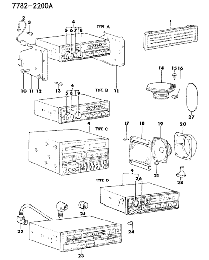 1987 Dodge Ram 50 Screw, Radio Attaching 5X8 Diagram for MS200329