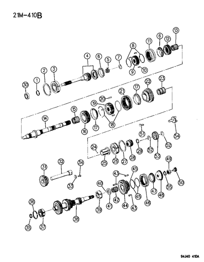1994 Jeep Wrangler Bearing, Input Shaft Diagram for 83502681