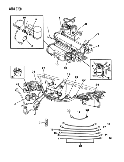 Wiring, A/C & Heater 1984 Diagram for 4106140