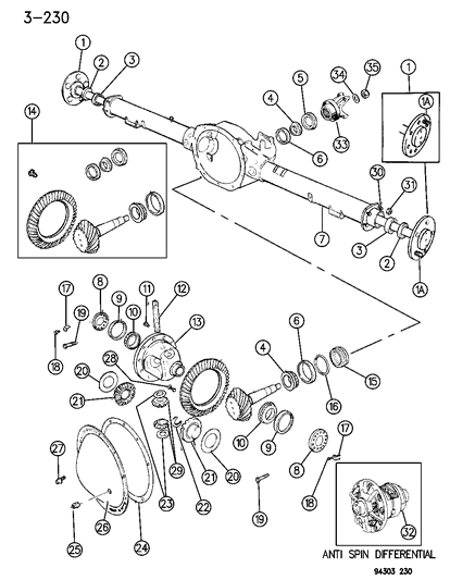 2016 Ram 3500 Gear Set Package, Gear Set, Bearings, Seal Diagram for 3837595
