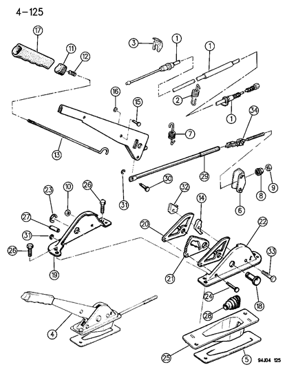 Clip Parking Brake Cable Diagram for 52078012