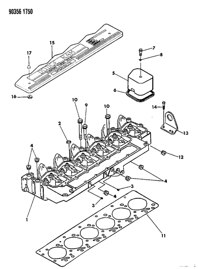 1991 Jeep Wrangler Screw Cylinder Head 24X.44 Diagram for 4713984