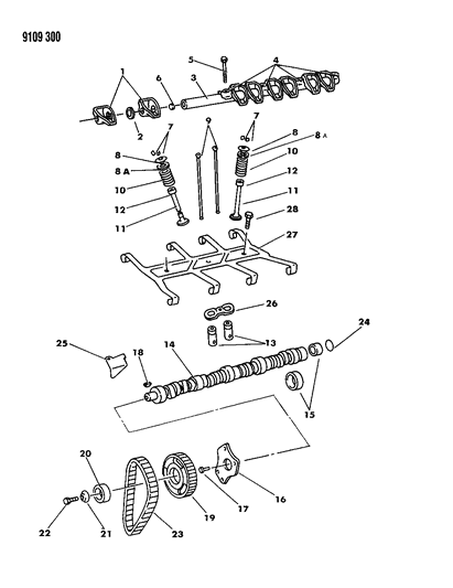 1989 Dodge Diplomat Tab, Timing Chain Oil Diagram for 3671649